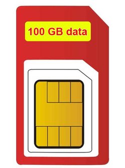 4G 100 Gb data per maand Sim NL