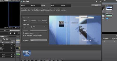 Edius 11 DVD authoring optie